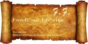 Fontányi Füzike névjegykártya